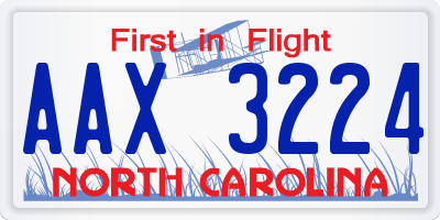 NC license plate AAX3224