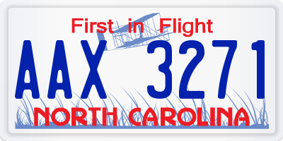 NC license plate AAX3271