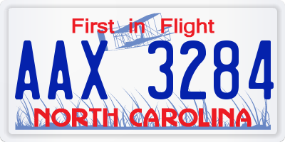NC license plate AAX3284
