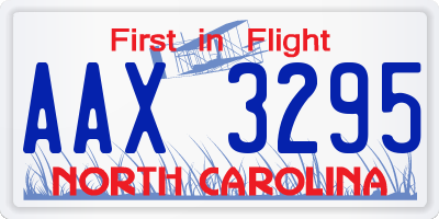 NC license plate AAX3295