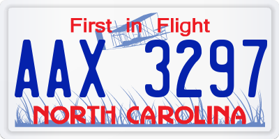 NC license plate AAX3297
