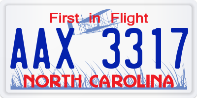 NC license plate AAX3317