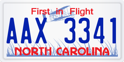 NC license plate AAX3341