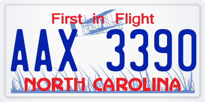 NC license plate AAX3390