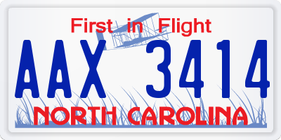 NC license plate AAX3414