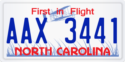 NC license plate AAX3441