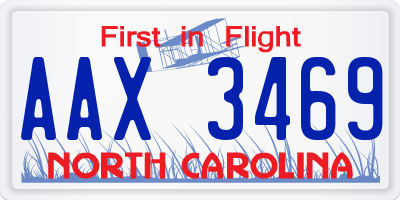 NC license plate AAX3469