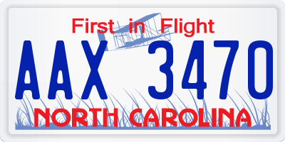 NC license plate AAX3470