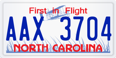 NC license plate AAX3704