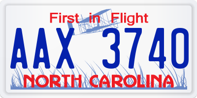 NC license plate AAX3740