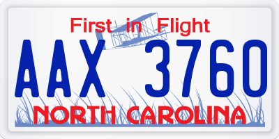 NC license plate AAX3760