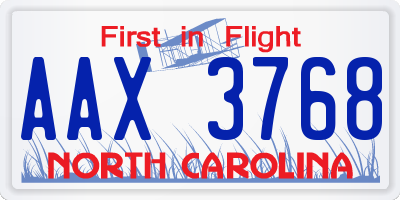 NC license plate AAX3768