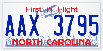 NC license plate AAX3795