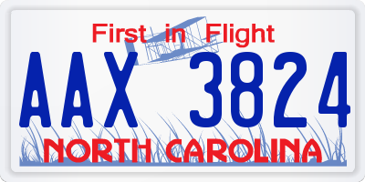 NC license plate AAX3824