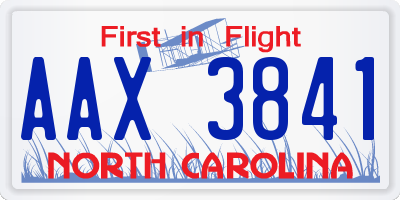 NC license plate AAX3841