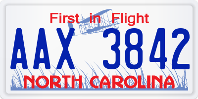 NC license plate AAX3842