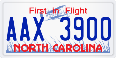NC license plate AAX3900