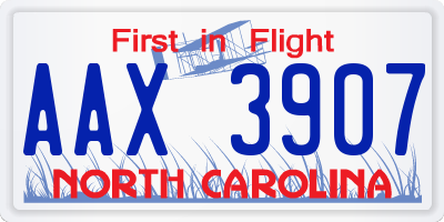 NC license plate AAX3907