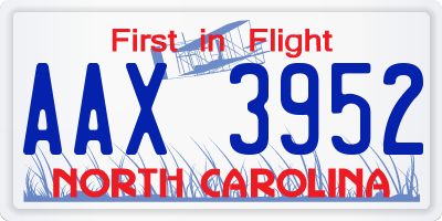 NC license plate AAX3952
