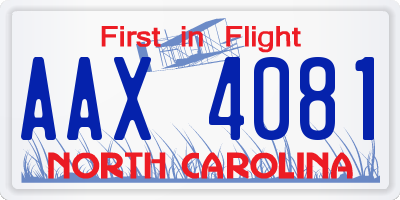 NC license plate AAX4081