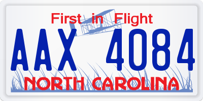 NC license plate AAX4084