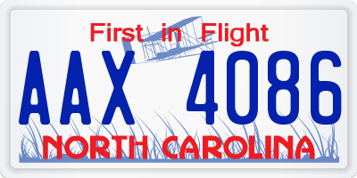 NC license plate AAX4086