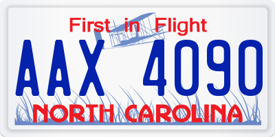 NC license plate AAX4090
