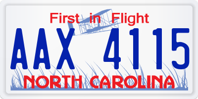 NC license plate AAX4115