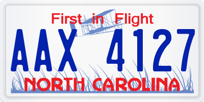 NC license plate AAX4127