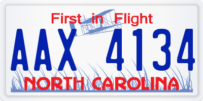 NC license plate AAX4134