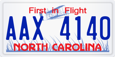 NC license plate AAX4140