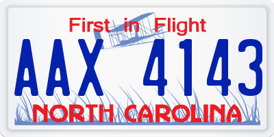 NC license plate AAX4143