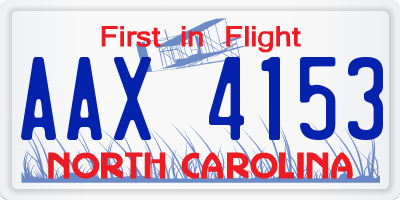 NC license plate AAX4153