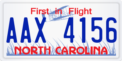 NC license plate AAX4156