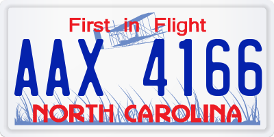 NC license plate AAX4166