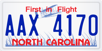 NC license plate AAX4170