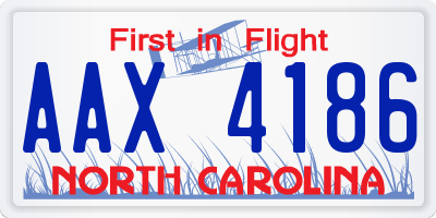 NC license plate AAX4186