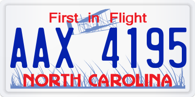 NC license plate AAX4195