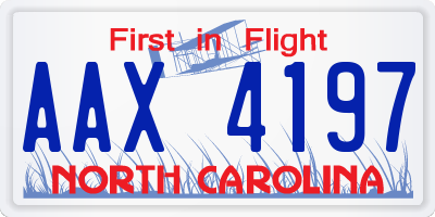 NC license plate AAX4197