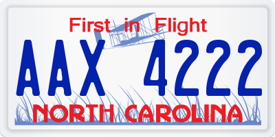 NC license plate AAX4222
