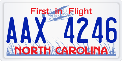 NC license plate AAX4246