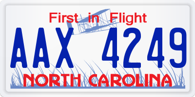 NC license plate AAX4249