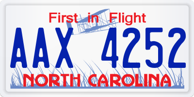 NC license plate AAX4252