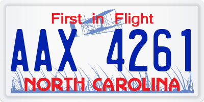 NC license plate AAX4261
