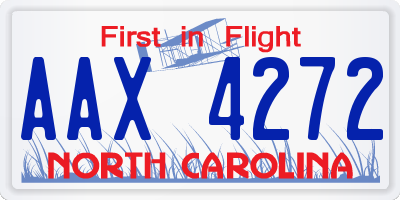 NC license plate AAX4272