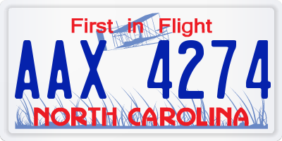 NC license plate AAX4274