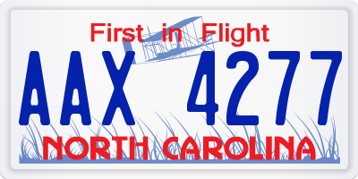 NC license plate AAX4277
