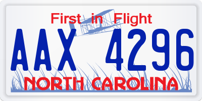 NC license plate AAX4296