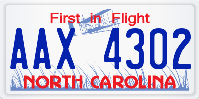 NC license plate AAX4302