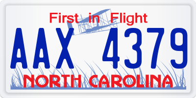 NC license plate AAX4379